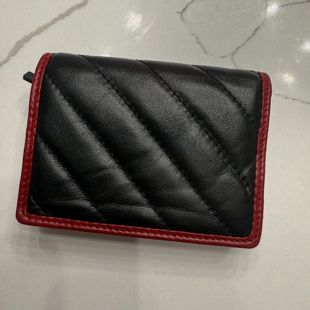GUCCI GG Marmont Black Red Leather Wallet Certificate of authenticity ( COA) - Picture 2 of 10